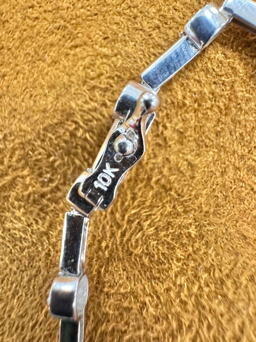 10K White Gold Diamond Tennis Bracelet 7" - Picture 2 of 9
